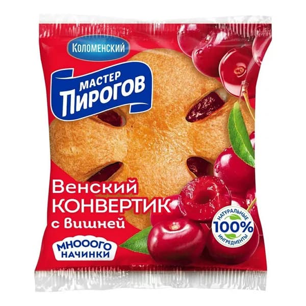 Слойка Коломенский Венский конвертик с вишней 70 г
