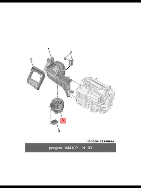 Вентилятор отопителя 3008,5008,DS5 6441CP