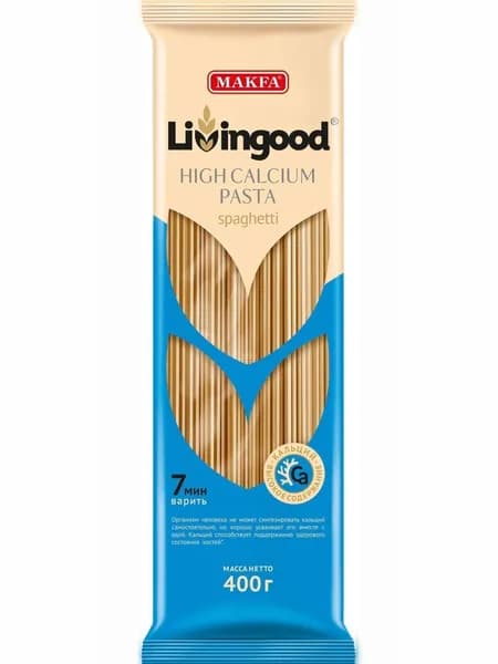 Изделия макаронные Livingood с водорослями spaghetti , 400 г