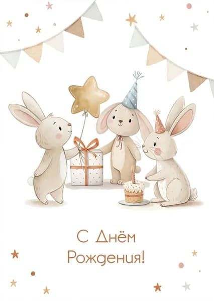 Открытка С днем рождения набор