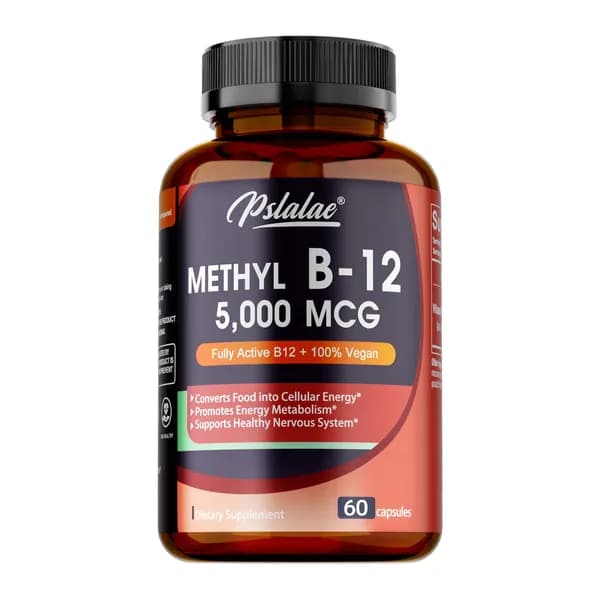 Капсулы Pslalae Methyl B12, 5000 мкг, содержат витамин B12, метилкобаламин, обеспечивают энергию и поддерживают работу мозга. Подходят для взрослых.