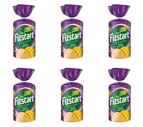 FITSTART хлебцы рисовые Манго-Маракуйя 100гр. - 6 штук/