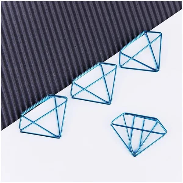 Скрепки фигурные 25мм, MESHU "Diamonds", 6шт., пакет с европодвесом (MS_41589)