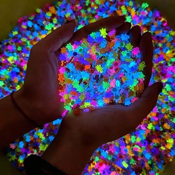 Светящиеся в темноте мини-черепашки из смолы, 1,3 см, 100 шт.