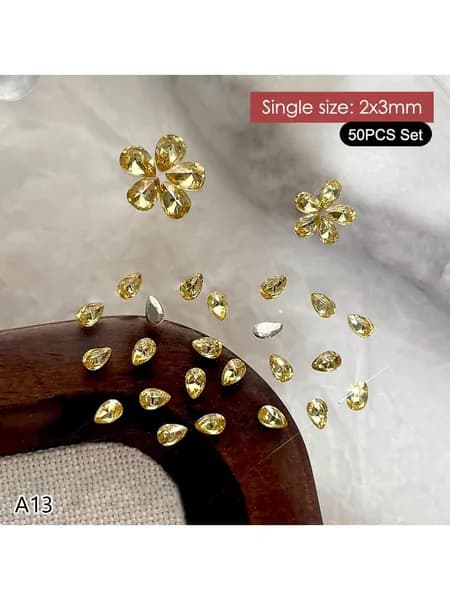 Мини-плоский бриллиант с каплей воды из циркона