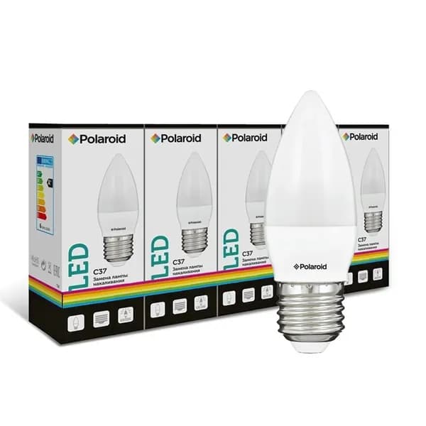 Светодиодная лампа Polaroid 220V C37 5,5W 3000K E27 470lm (5 шт.)