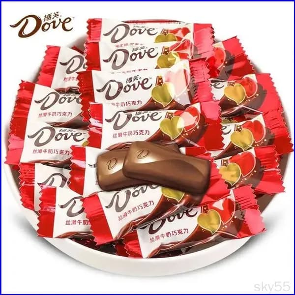 Молочный шоколад Dove, по 4,5 г за штуку, 26 шт., свадебные конфеты, сладкий снек