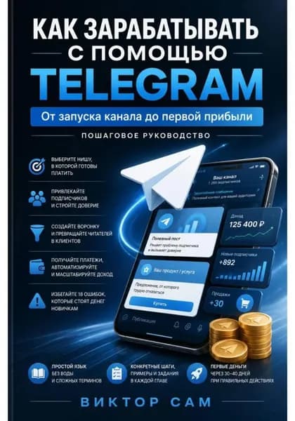 Как зарабатывать с помощью Telegram. От запуска канала до первой прибыли. Пошаговое руководство | Виктор Сам | Электронная книга