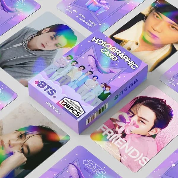 KPOP 124pcs/box BTS голографические фотокарточки BTS KPOP лазерные LOMO карты