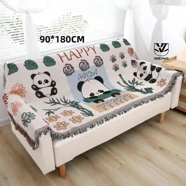 Плед 90x180 см хлопок двусторонний, новогодний растения белый