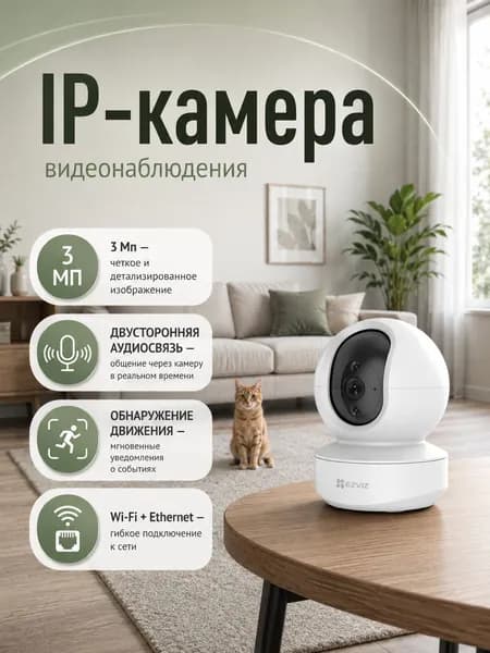 EZVIZ TY1 (3 Мп, 4 мм, Wi-Fi) Камера видеонаблюдения