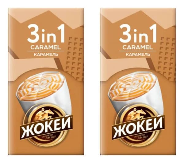 Жокей Кофейный напиток Карамель, 3 в 1, 10 шт по 12 г в уп, 2 уп