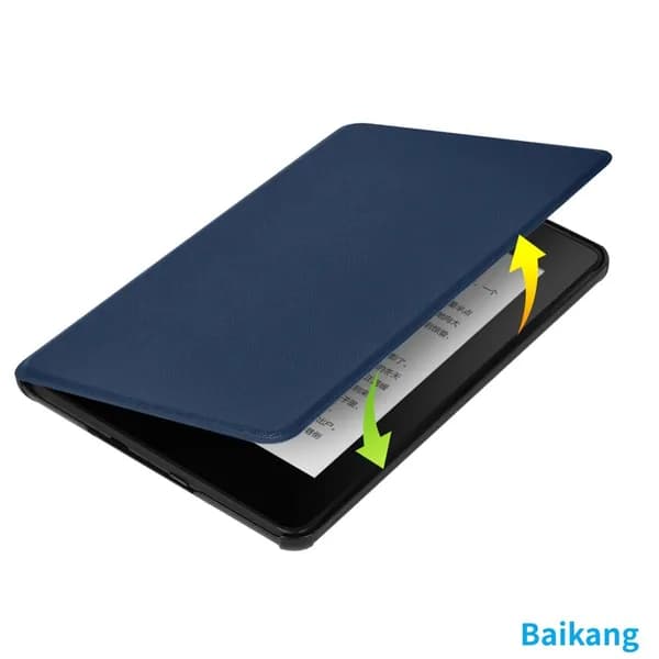 Чехол для Kindle Paperwhite 12 (2024) и Colorsoft Signature Edition, 7", синий, водонепроницаемый из ПУ, с автопробуждением