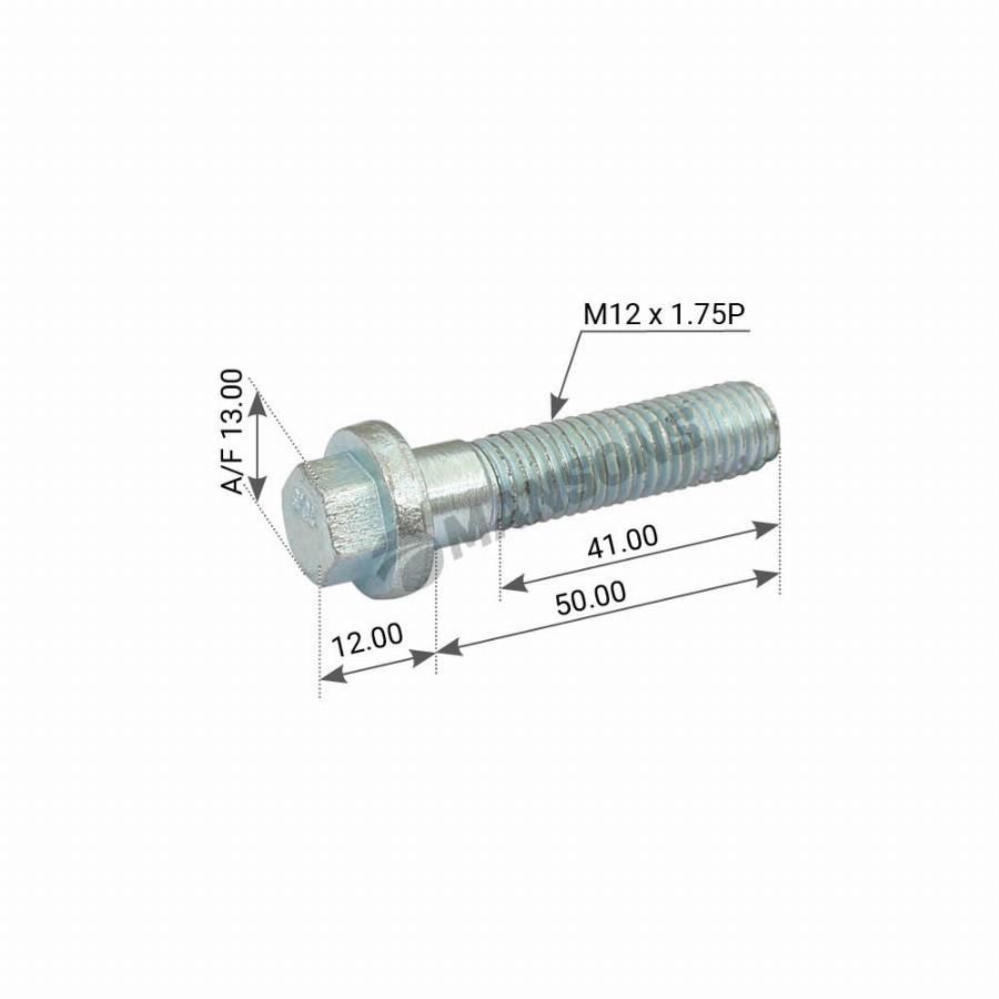 Болт кардана M12*1.75*50, 62 Scania (Mansons)