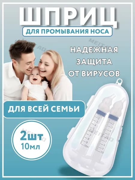 Ирригатор для носа. Шприц для промывания носа 2 шт