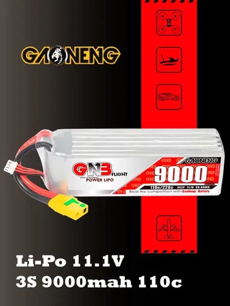 Аккумулятор Li-po GNB 9000mah 3S2P 11.1V 110C 39x49x159mm XT60