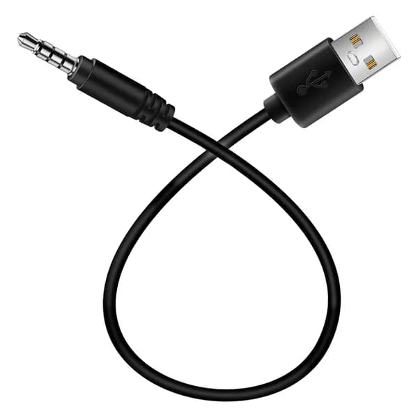 Кабель адаптер 3.5 мм "aux / usb 2.0", штекер 3.5 мм для автомагнитолы, воспроизведение с usb накопителя.
