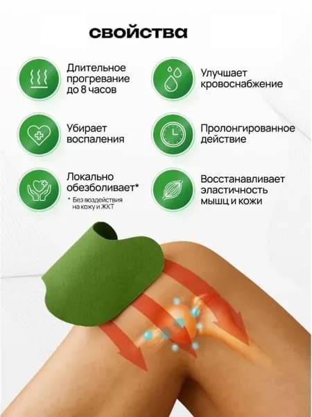 Обезболивающие пластыри для коленного сустава и мышц, согревающие пластыри от боли и напряжения 2 / 12 (24 шт)
