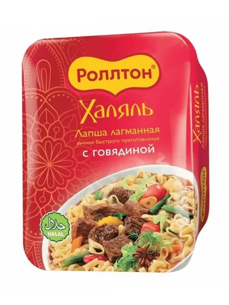 Лапша Роллтон Халяль лагманная с говядиной 90 г
