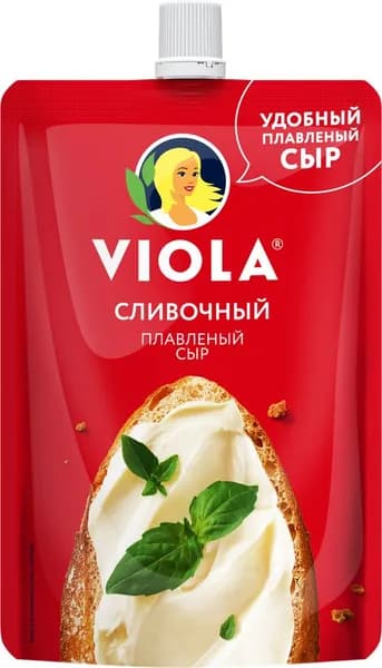 Сыр плавленый VIOLA Сливочный 45%, без змж, 180г - 5 шт.