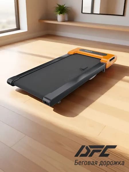 Беговая дорожка DFC AXEFIT TM200-3D электрическая для дома без поручней, компактная, ультратонкая, для ходьбы и бега до 110 кг, беговое полотно 95 х 40 см, скорость до 6 км/ч, оранжевая