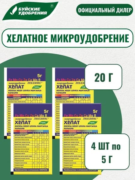 Удобрение Аквамикс 20 г (4 шт по 5 г)