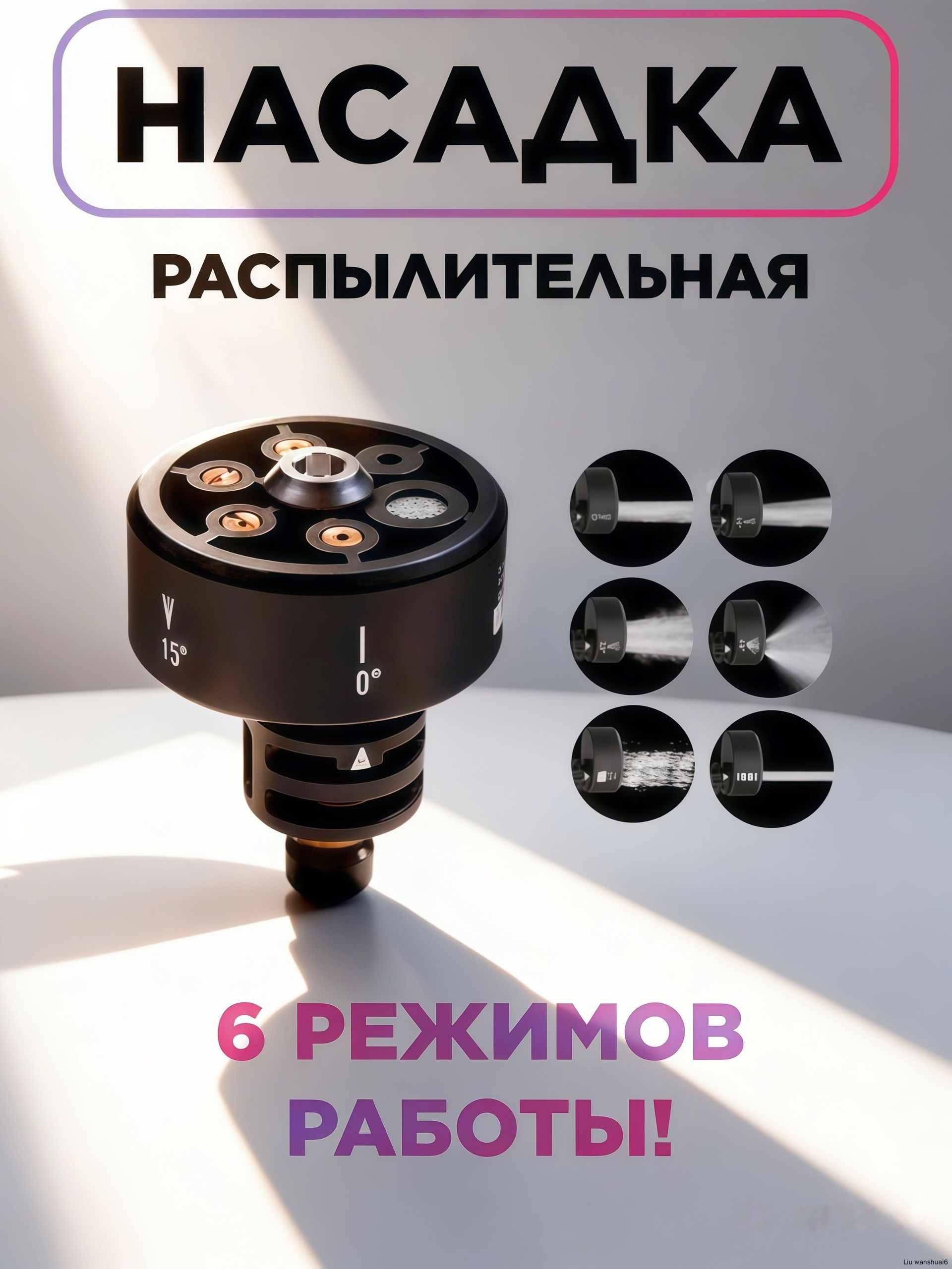 Распылительная насадка для мойки высокого давления 6 в 1, Форсунка для мойки автомобиля