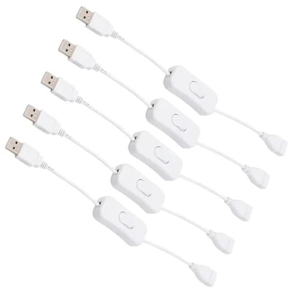 I3(G C K F) 5 шт., 28 см, USB-кабель между мужчинами и женщинами, с переключателем расширения ВКЛ/ВЫКЛ совместим USB-лампы, USB-вентилятор, линия питания, прочный белый