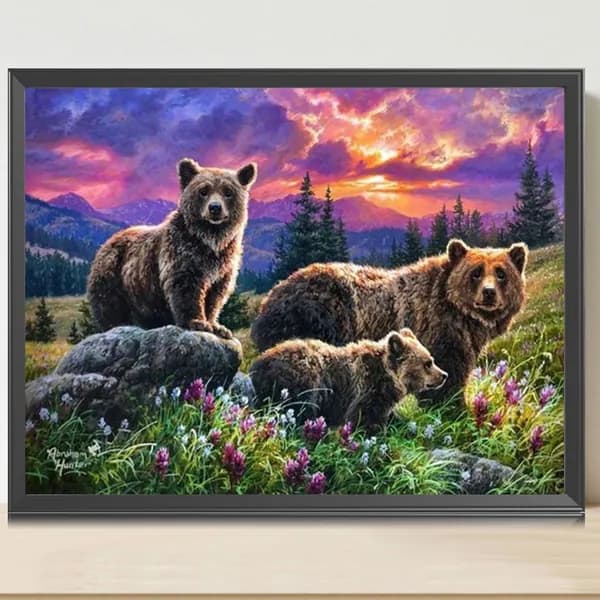 Диамантная картина Медведь в стиле DIY, 40 30 см, из смолы