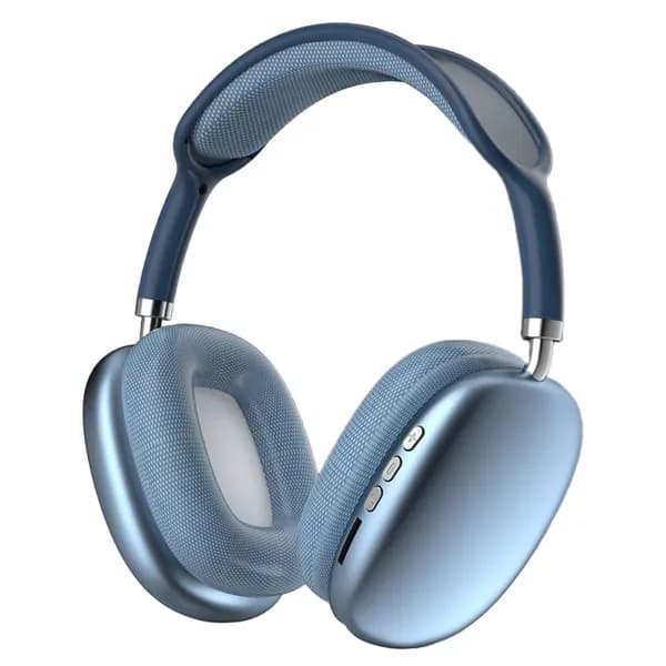 Наушники беспроводные с микрофоном P9pro max, Bluetooth, USB Type-C, 3.5 мм, синий