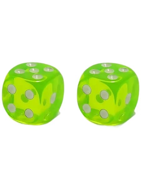Игральные кубики 1.2 см, набор 2 шт., кости светло-зеленые акрил
