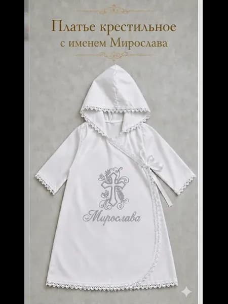 Платье крестильное сатиновое