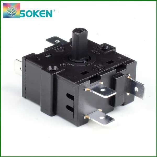 Переключатель ротационный RT2 XK2 на 5 контактов, 4 положения, 16А 250VAC Т1000 SOKEN, используемый в бытовых приборах, является качественным.-f