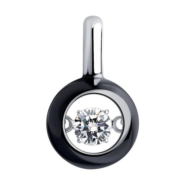 Diamant, Подвеска (кулон) из серебра с фианитом и эмалью, 94-130-01735-1, декоративные, 925 проба