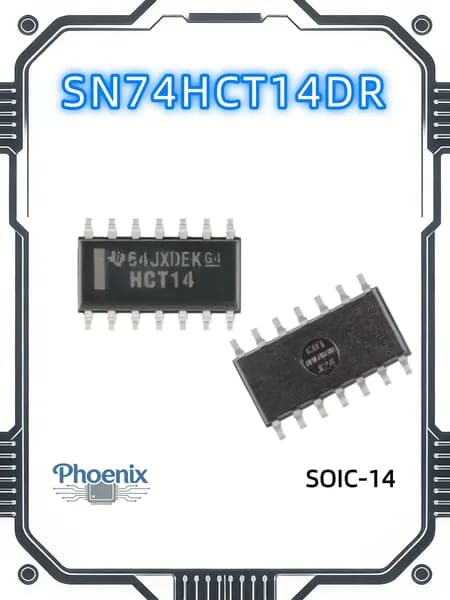 2шт. SN74HCT14DR Логическая микросхема: шестиканальный инвертор с триггером Шмитта, корпус SOIC-14