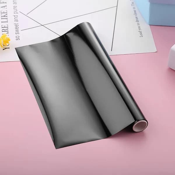 Голографическая термопереводная фольга для DIY, черная, 19,3 см 5 м