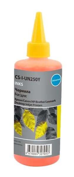Чернила Cactus CS-I-Un250Y желтый, флаконов: 1, объём 250мл, для HP/Lexmark/Canon/Epson/Brother