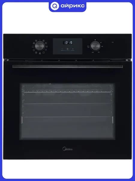 Встраиваемый духовой шкаф Midea MO611107YGB, 60 см, 70 л, 11 режимов, гриль, конвекция, гидролизная очистка, черное стекло