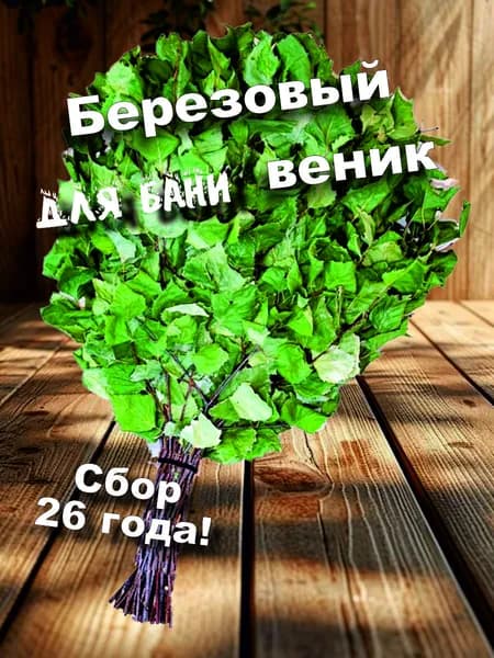 Веник для бани Березовый, 1 шт.