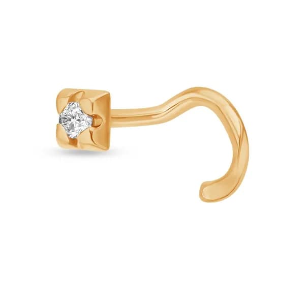 Пирсинг в нос с фианитом из красного золота 585 пробы 585GOLD