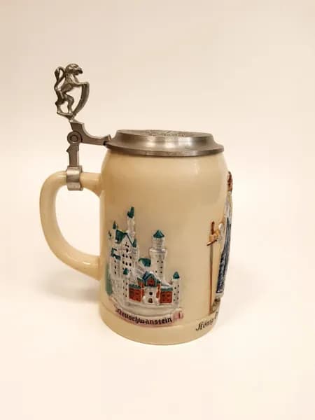 Кружка из фарфора с откидной крышкой винтажная, Германия, 1980е