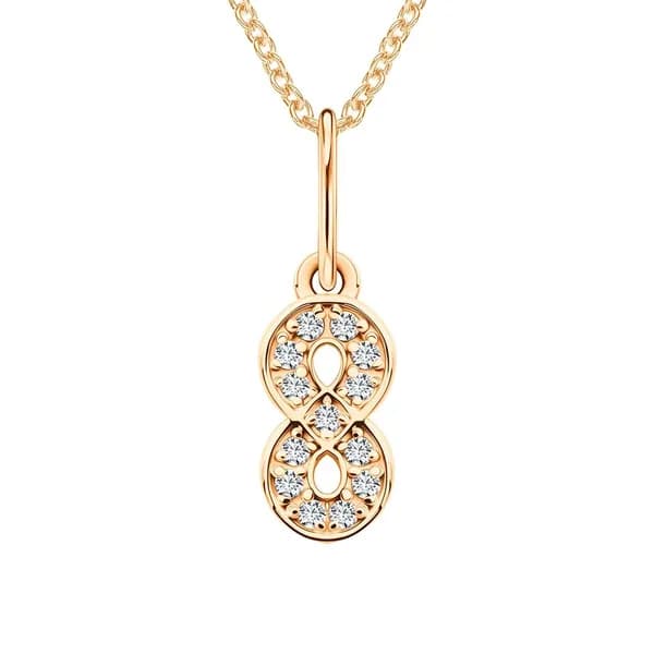 Подвеска на шею с фианитами из красного золота 585 пробы 585GOLD