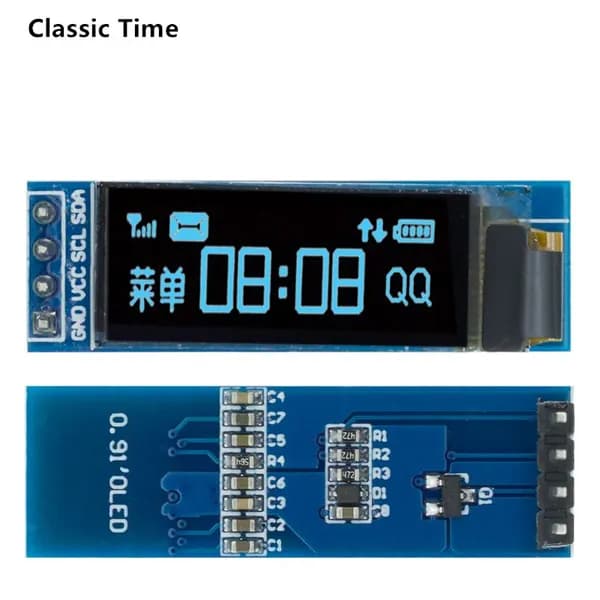 0,91-дюймовый OLED-модуль 0,91 "Белый/синий 128X32, OLED LCD светодиодный дисплейный модуль IIC Communicate для Ardunio