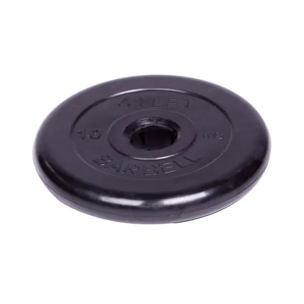 Диск обрезиненный MB Barbell d 51 мм чёрный 10,0 кг Atlet
