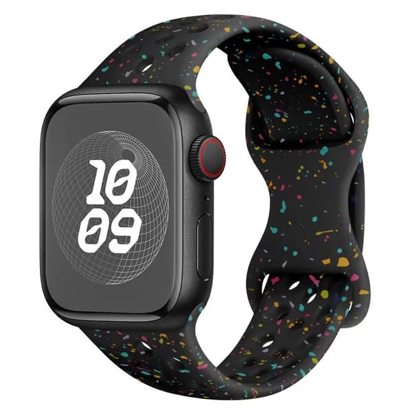 Силиконовый ремешок для Apple Watch Ultra 2 49мм 42мм 45мм 44мм 41мм, браслет с цветными частицами для iWatch Series 9 8 7 6 5 SE 4 3