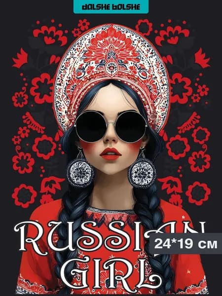 Термонаклейка на одежду Russian Girl 24*19см