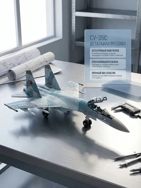 Масштаб 1:100, набор для быстрой сборки модели истребителя Су-35s, сборная модель самолета с подставкой,
