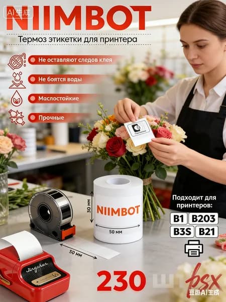 Этикетка для печати 3 x 5 см, 230 шт.