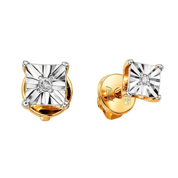 Серьги женские с бриллиантами из красного золота 585 пробы 585GOLD