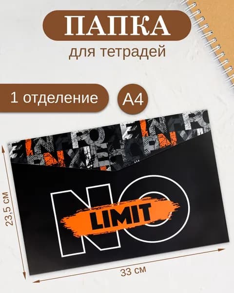 Папка для школьных тетрадей пластиковая А4 с 1 отделением на кнопке